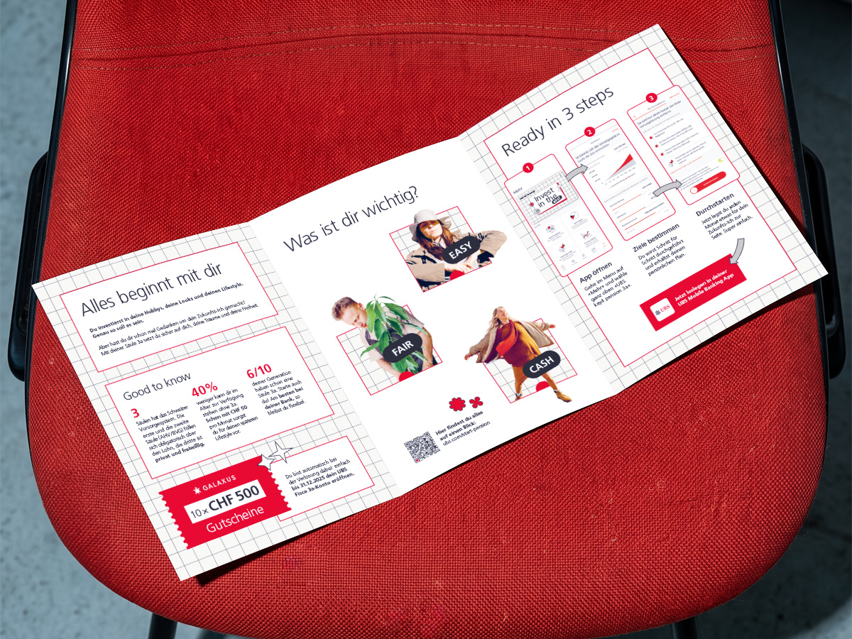 Komplett aufgeklapptes Direct Mailing